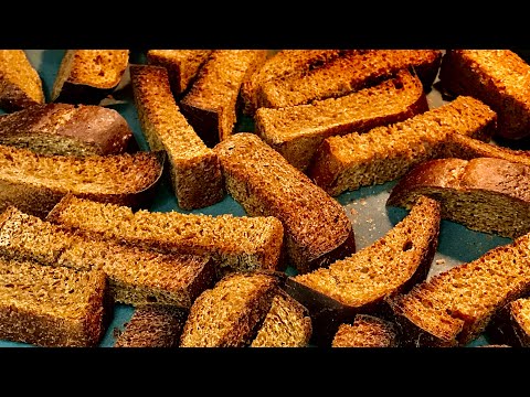 Видео: ГРЕНКИ К ПИВУ  с чесноком! почти без масла в духовке! рецепт ПП почти) snacks in Russian