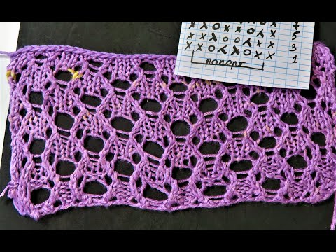 Видео: ОЧЕНЬ ЛЕТНИЙ АЖУРНЫЙ УЗОРЧИК СПИЦАМИ. ажурный узор спицами. узоры спицами. школа рукоделия
