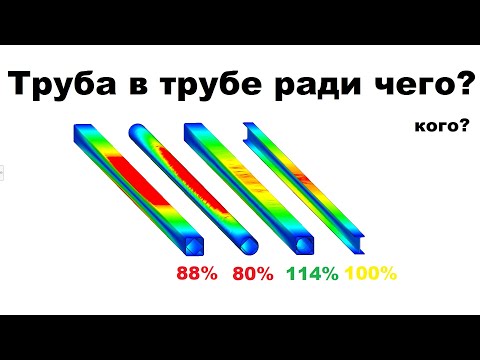 Видео: модель трубы в трубе под нагрузкой solidworks