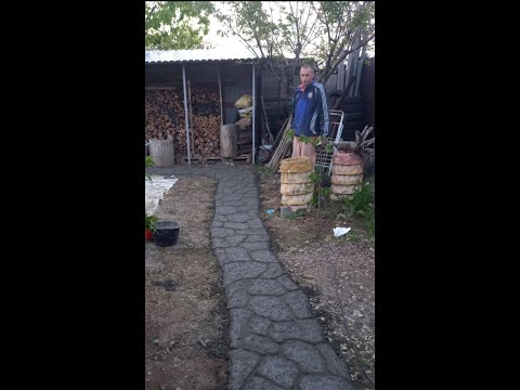 Видео: Садовая дорожка из арт бетона,без опалубки.