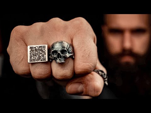 Видео: Кольцо с QR кодом - теперь тебя не остановит ни один охранник! Серебряное кольцо с гравировкой