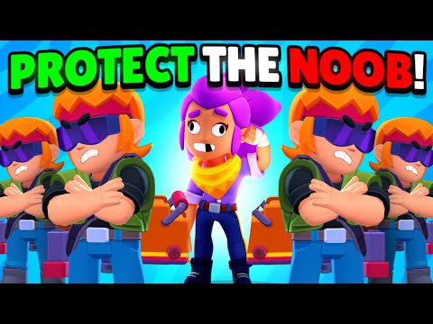 Видео: Brawl Stars, но если НУБ умрёт, мы проиграем! (Защитите нуба!)