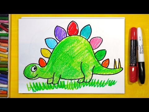 Видео: Как нарисовать Динозавра | How to draw dinosaurs  Урок рисования для детей от 3 лет
