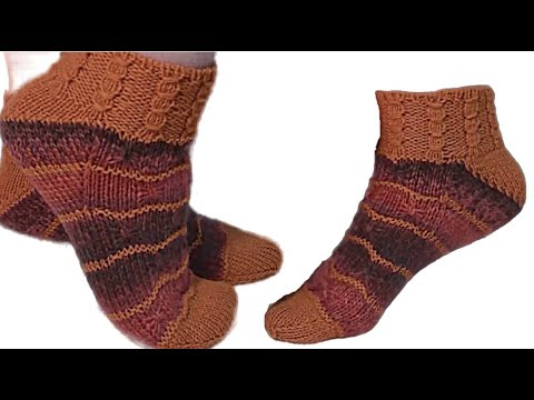 Видео: Носки спицами от мыска с пяткой Флигля. #(2025)