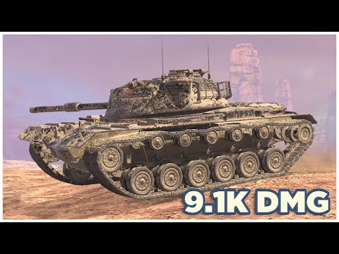 Видео: M48 Patton • 9.1К УРОНА • 5 ФРАГОВ • WoT Blitz