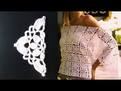 Видео: Как связать половинку мотива для ажурной кофточки. МК.