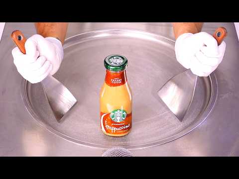 Видео: Сумасшедшие роллы с кофейным мороженым Starbucks Frappuccino! Удовлетворяющее фуд-арт АСМР