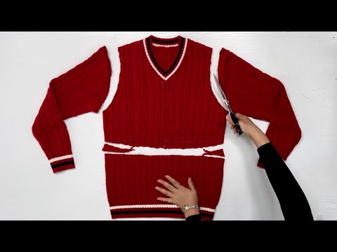 Видео: Как переделать старый свитер 4