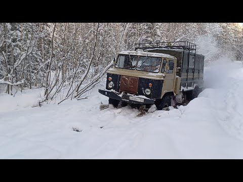 Видео: Легкая разведка зимника на Газ 66.