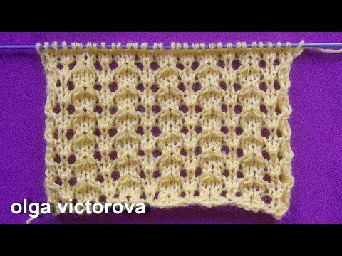 Видео: Простой ажурный узор 451 Узоры спицами