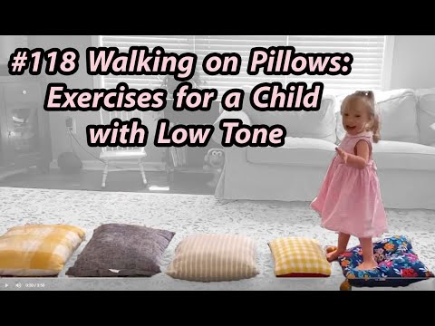 Видео: # 118 Ходьба на подушках: упражнения для ребенка с низким тонусом