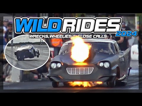 Видео: WILD RIDES 2024 — Подборка аварий, вилли и опасных моментов в дрэг-рейсинге