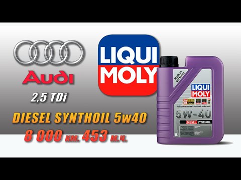 Видео: Liqui Moly Diesel Synthoil 5w40 (отработка из Audi, 8 000 км., 453 м.ч., дизель).