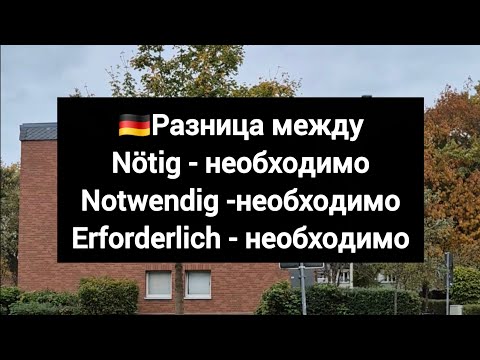 Видео: Nötig, notwendig, erforderlich - разница простым языком #немецкийязык