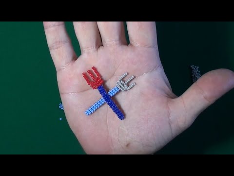 Видео: Вилка из бисера параллельным плетением