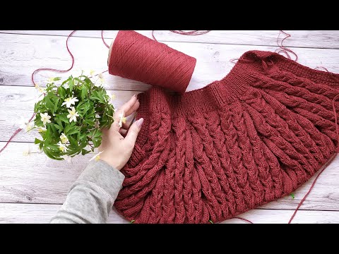 Видео: Кардиган спицами. Часть 3. Подрезы, росток.