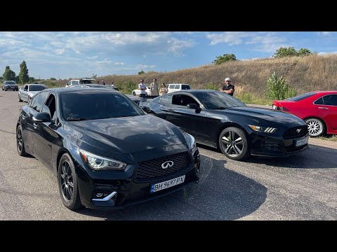 Видео: Парень на Mustang кинул вызов Infiniti, BMW, Tesla