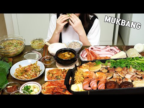 Видео: Мукбанг :) Обязательно ешьте жареный рис после самгёпсала | салат из зеленого лука.
