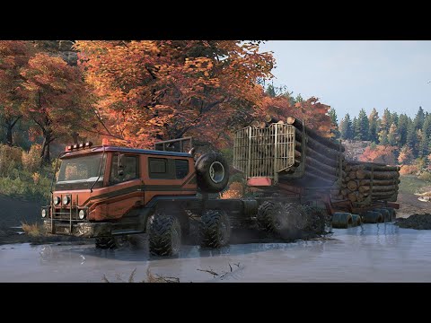 Видео: Тест нового прицепа-лесовоза - Вашингтон - SnowRunner