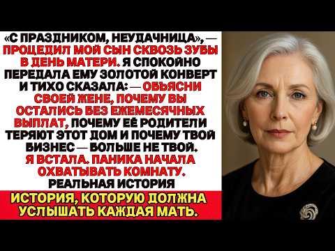 Видео: Мой сын назвал меня никчёмной…Пока я не рассказала, что дом, машины и его фирма — оформлены на меня.