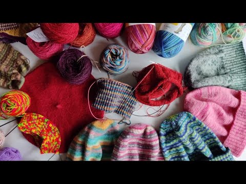 Видео: ВЛОГ 9-24 октября 🧶 Шапки из носочной пряжи. Берет. Soft Donegal, Mohair tweed, Lambswool от Knoll
