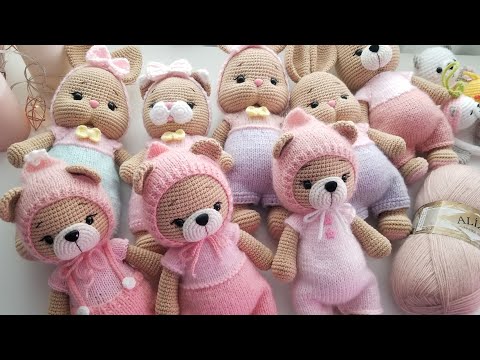 Видео: Вязовлог игрушки / Мишка крючком и Зайка крючком / Crochet Toys