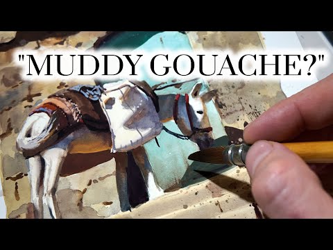 Видео: Как избавиться от мутных цветов гуашью