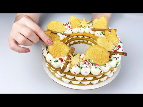 Видео: 🍰 ПРОСТОЙ торт 👍на НОВЫЙ ГОД🎄Рождественский венок 💫 - Я - ТОРТодел!