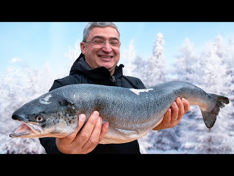 Видео: ЗАПЕЧЕННЫЙ ЛОСОСЬ|Как ВКУСНО приготовить РЫБУ на грушевой дощечке на мангале|Рецет Огромного Лосося