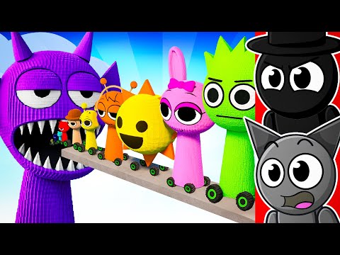 Видео: GIANT DURPLE против SPRUNKI CARS..??