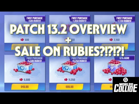Видео: DC Worlds Collide - Обзор патча 13.2 + Распродажа рубинов?!?!?!?!