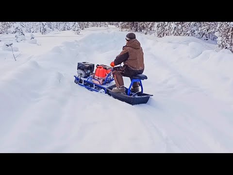 Видео: Мотобуксировщик 8 л.с. в деле. Тест-драйв.