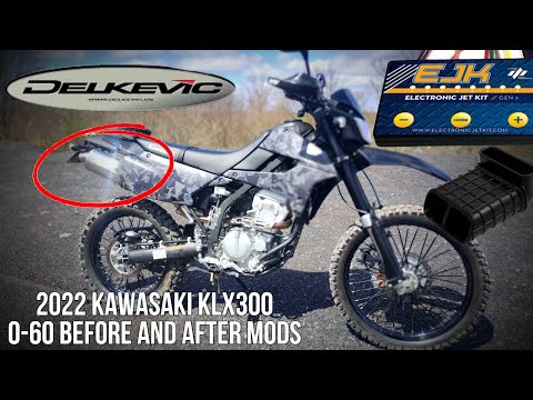 Видео: Kawasaki KLX300 EJK, выхлопная система, установка шноркеля KDX: разгон до 100 км/ч (0-60 миль/ч) ...