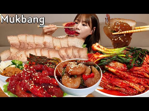Видео: Sub)Real Mukbang- Вареная свинина 🥩 Сырые креветки с маринованным соусом 🦐 АСМР КОРЕЙСКАЯ ЕДА