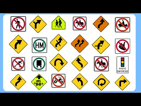 Видео: 200 лучших дорожных знаков США, которые вы ОБЯЗАНЫ знать для подготовки к экзамену DMV (для подго...