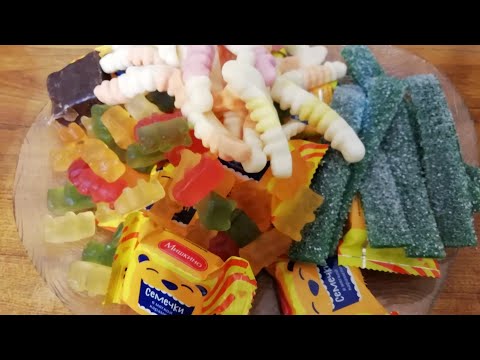 Видео: АСМР ИТИНГ 😋 МАРМЕЛАДКИ, ЖЕВАСТИКИ И ТЯНУЧКИ 👌 🍭🍬🍡🍇🍊🍊🍒