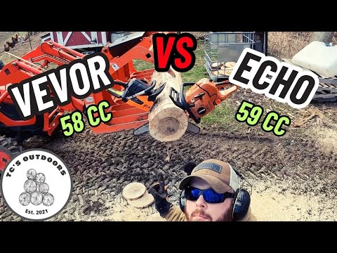 Видео: Китайская бензопила за 100 долларов против Echo CS-590: один явный победитель!! #Echo #vevortools