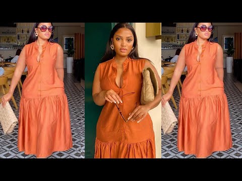 Видео: Как раскроить и сшить платье-рубашку без рукавов: платье с оборками