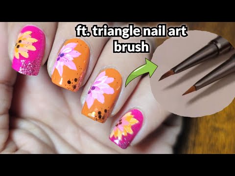 Видео: Осенний дизайн ногтей от Naila с треугольной кистью