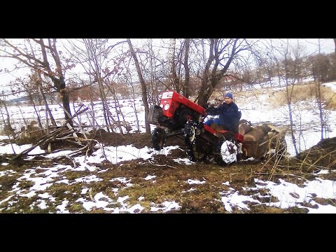 Видео: мототрактор зубр 12/ оторвали колесо/ возим дрова