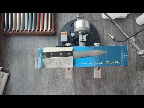 Видео: Заточка универсального кухонного ножа Tojiro Western VG-10 (F-313), абразивами Косим Pro Oil