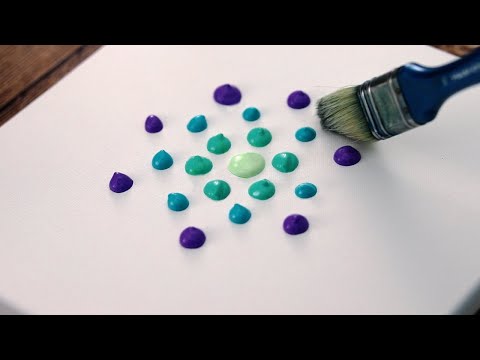 Видео: Лес фантазий 💚 Расслабляющая картина акрилом #327