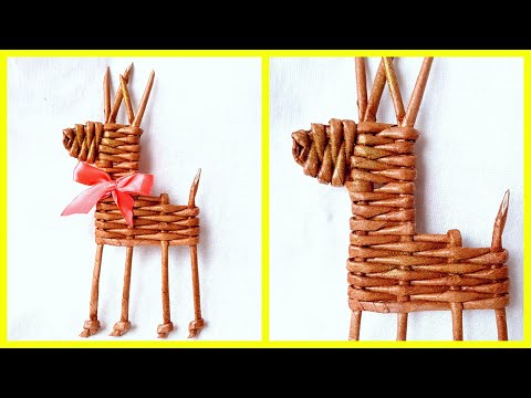 Видео: Новогодняя игрушка ОЛЕНЬ из газетных трубочек! DIY