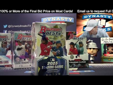 Видео: Карточка Bowman's Best 19 20 21 22 23 Baseball Card 5 Box Mixer Case Break #8