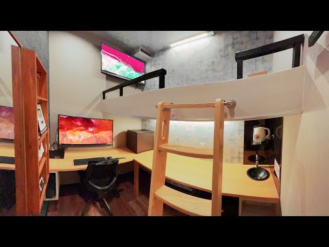 Видео: Пребывание в лофте Amazing Capsule Loft Room в Токио | Кастомное кафе Япония.