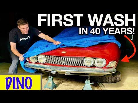 Видео: Первая мойка за 40 лет: РЕДКИЙ заплесневелый кузов Fiat Dino после катастрофы!
