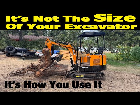 Видео: Ненавистники китайских экскаваторов сойдут с ума от этого. Удаление пней с помощью мини-экскаватора