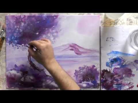 Видео: Как рисовать акрилом.Вечерний пейзаж.