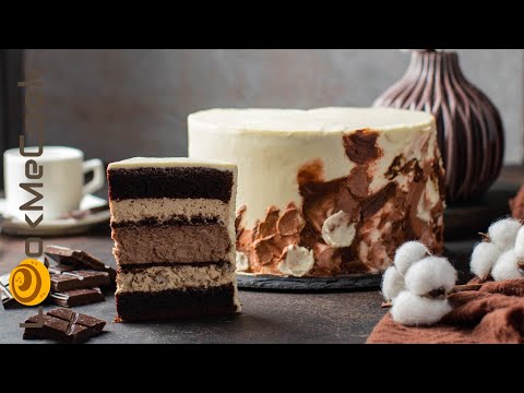Видео: ШОКОЛАДНО-КОФЕЙНЫЙ ТОРТ С ШОКОЛАДНЫМ ЧИЗКЕЙКОМ. Рецепт кофейного крема. Шоколадный чизкейк