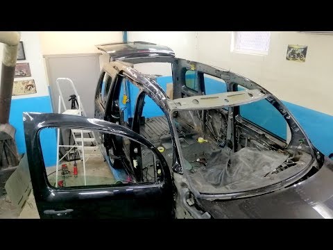 Видео: Renault Kangoo.  Перевертыш.  Повреждения. Вытяжка крыши.